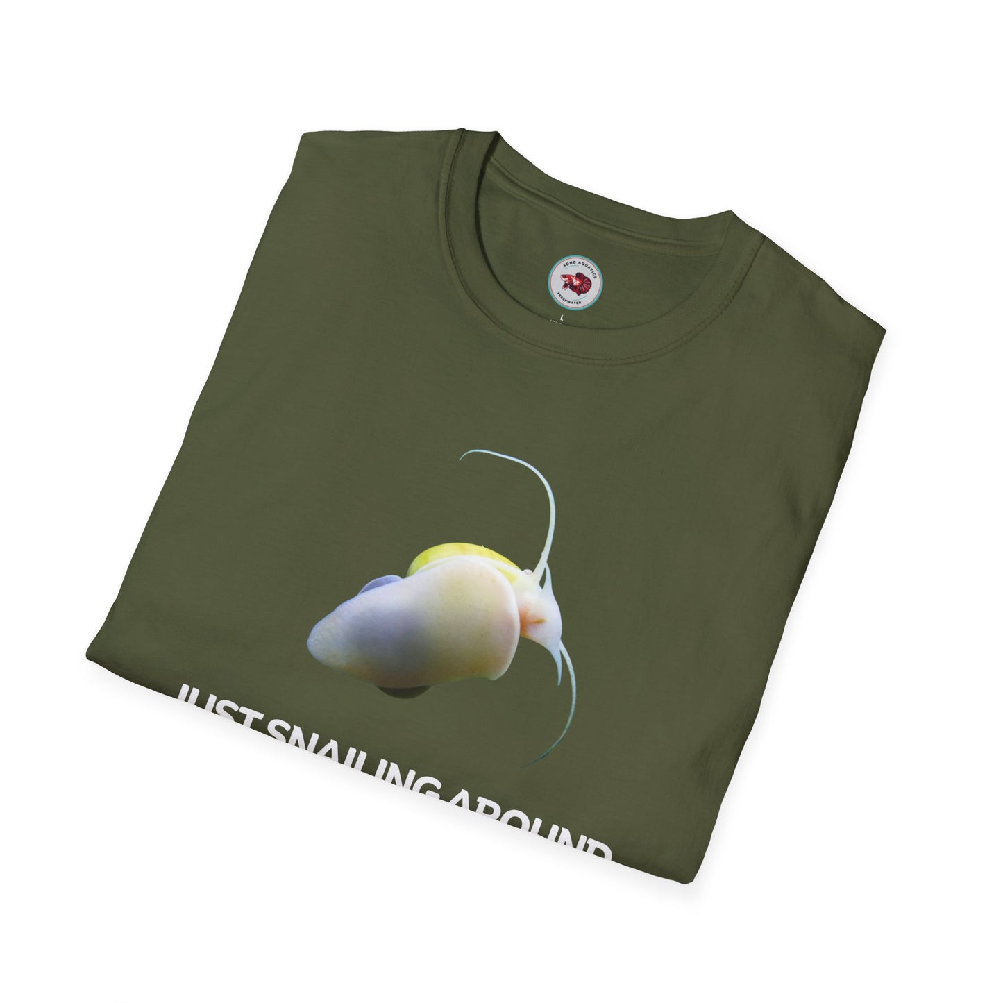 Just Snailing Around Unisex Softstyle T-Shirt by ADHD Aquatics