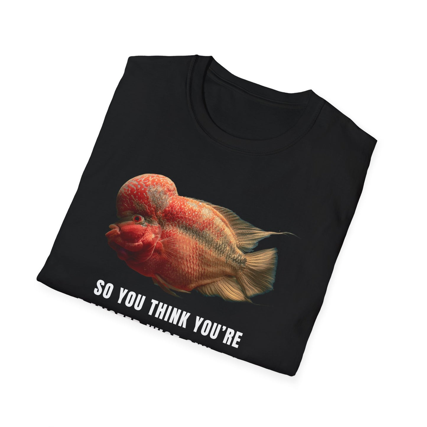 Flowerhorn Wise Guy Unisex Softstyle T-Shirt by ADHD Aquatics